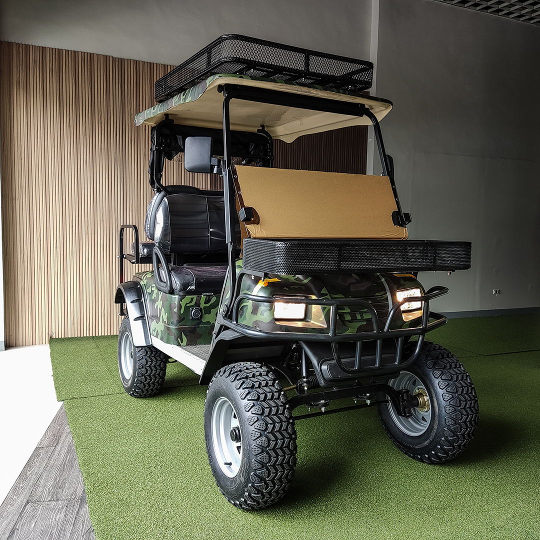4-Seater Lifted Electric Golf Cart (Green Camouflage)